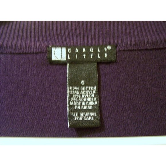 CAROLE LITTLE Sweater Sz S Small Purple‎ Open Front - Picture 4 of 4
